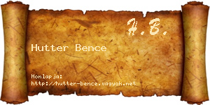 Hutter Bence névjegykártya